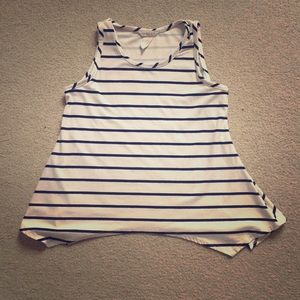 Btween Navy and White Striped Tank-Top